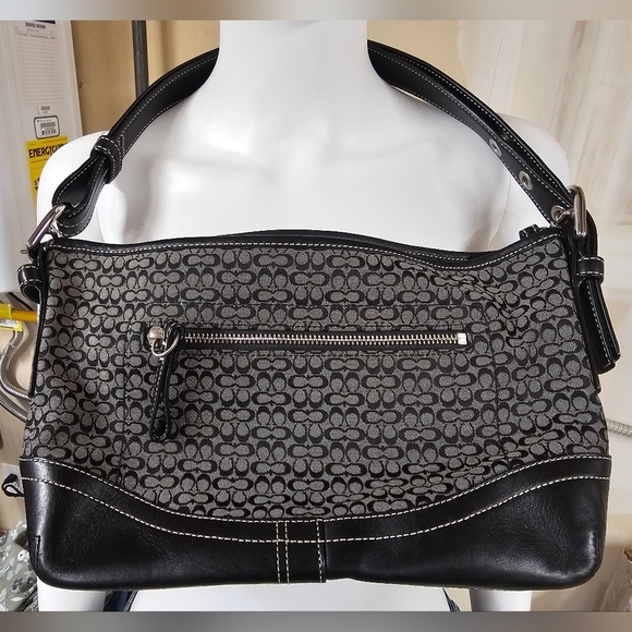 Coach Handbags - Coach Signature Double C Leather Trim Handbag